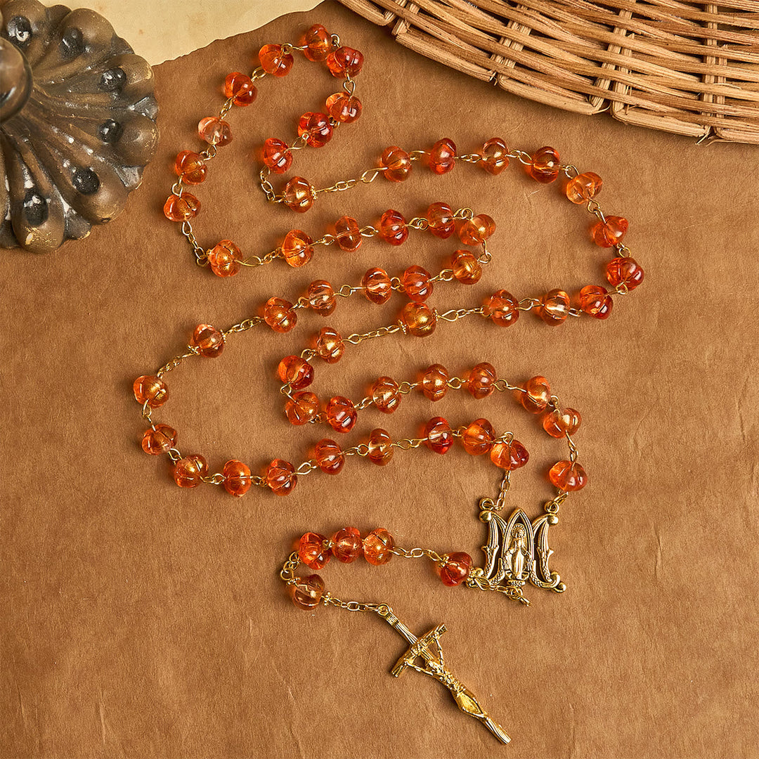 Pumpkin - Shaped Beads Rosary, Bracelet