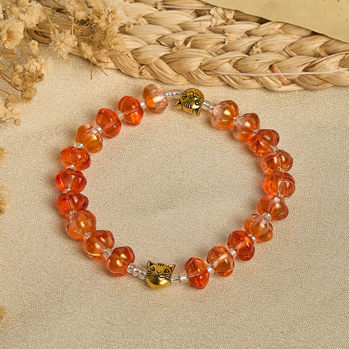 Pumpkin - Shaped Beads Rosary, Bracelet
