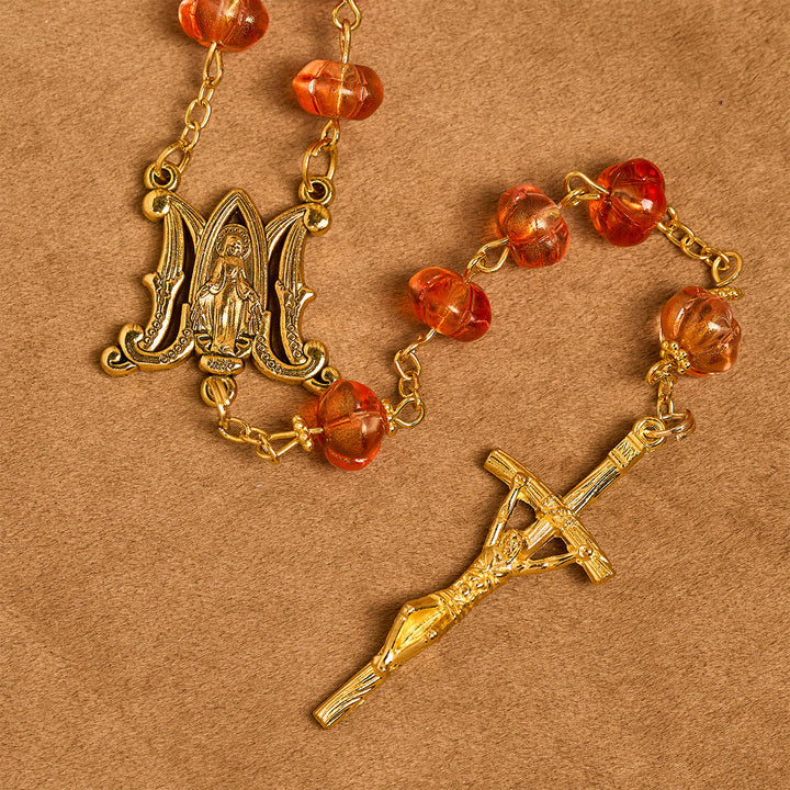 Thanksgiving Gift: Sacred Pumpkin Beads Rosary | Honoring God’s Grace in the Form of a Pumpkin