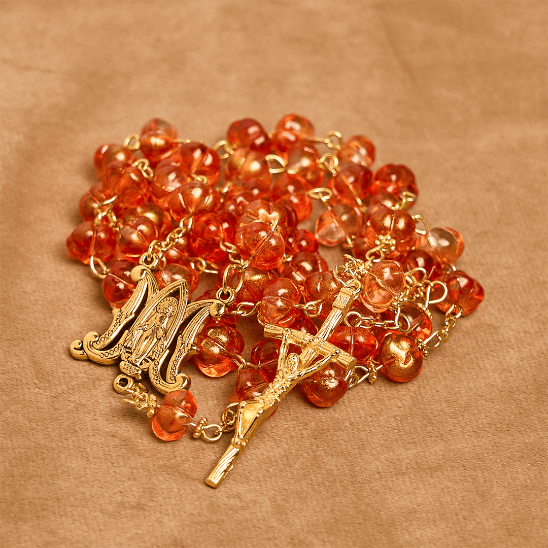 Thanksgiving Gift: Sacred Pumpkin Beads Rosary | Honoring God’s Grace in the Form of a Pumpkin