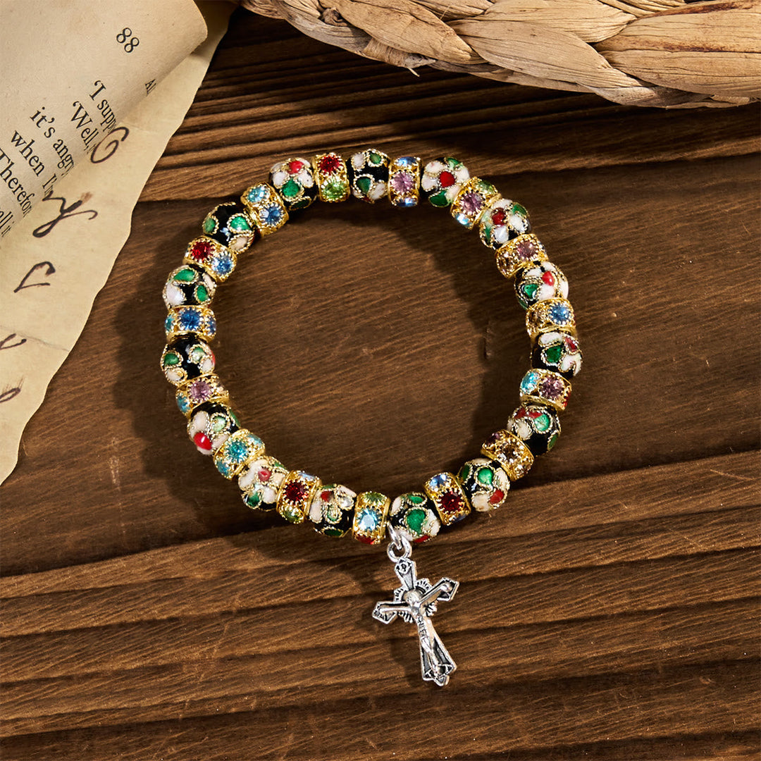 Handcrafted Cloisonné Beads Timeless Faith Bracelet: A Testament of Christ's Presence