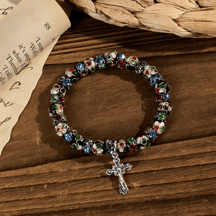 Handcrafted Cloisonné Beads Timeless Faith Bracelet: A Testament of Christ's Presence