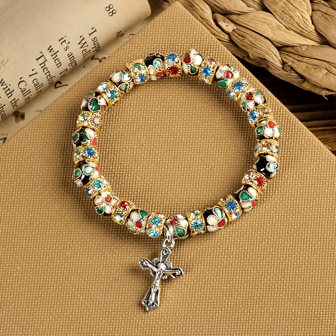 Handcrafted Cloisonné Beads Timeless Faith Bracelet: A Testament of Christ's Presence