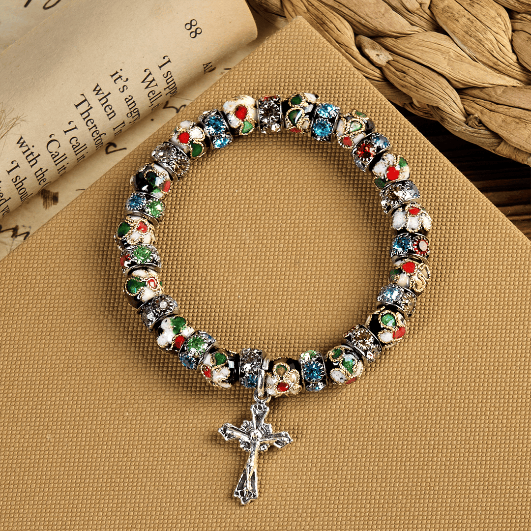 Handcrafted Cloisonné Beads Timeless Faith Bracelet: A Testament of Christ's Presence