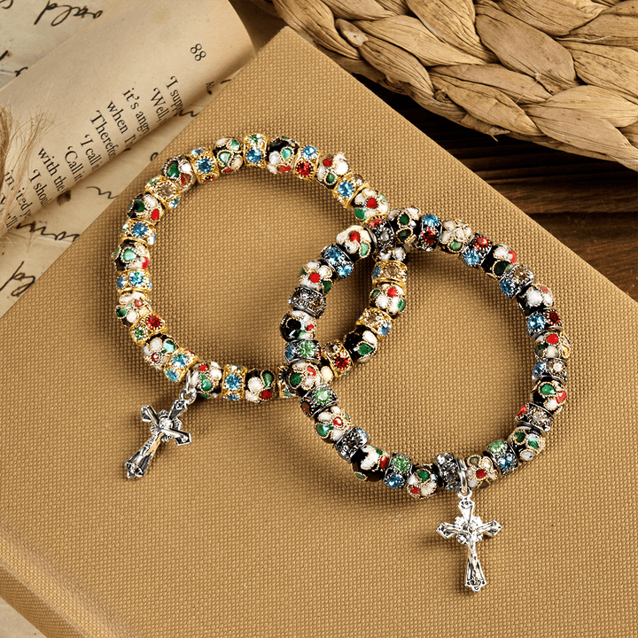 Handcrafted Cloisonné Beads Timeless Faith Bracelet: A Testament of Christ's Presence