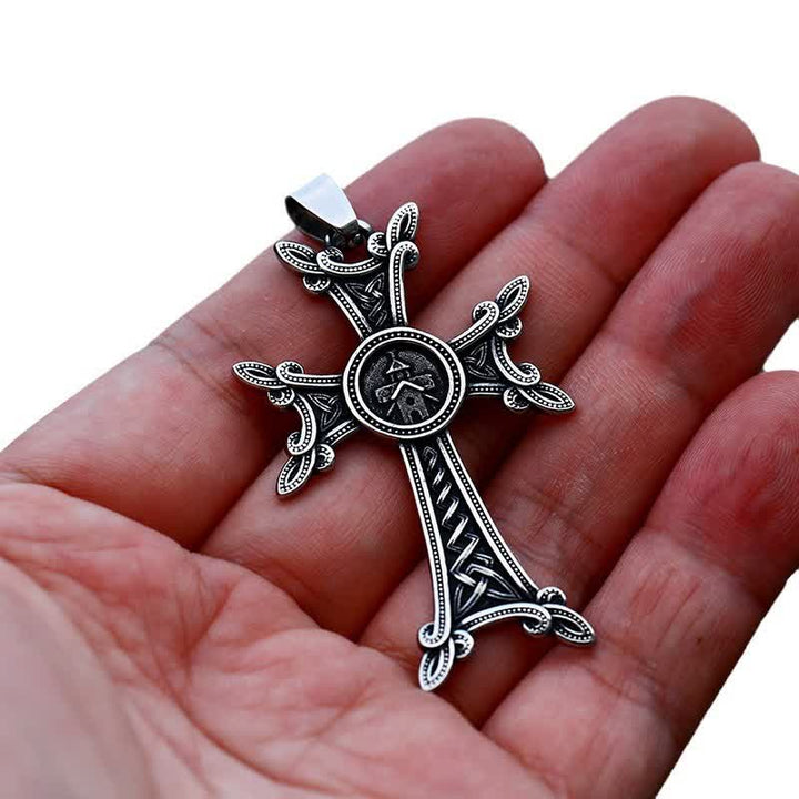Orthodox Church Celtic Knot Armenian Cross Pendant Necklace