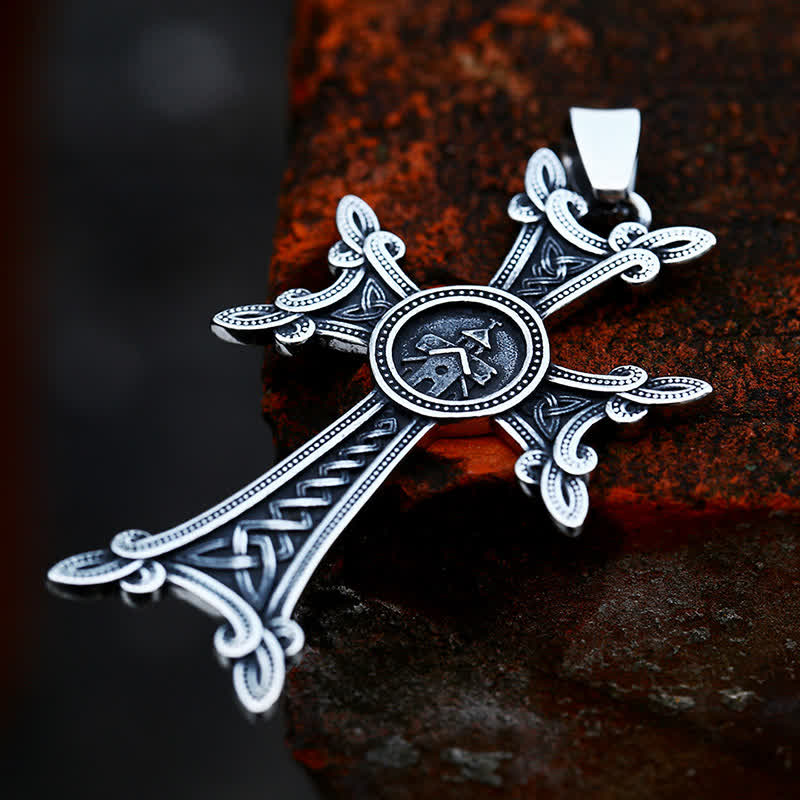 Orthodox Church Celtic Knot Armenian Cross Pendant Necklace