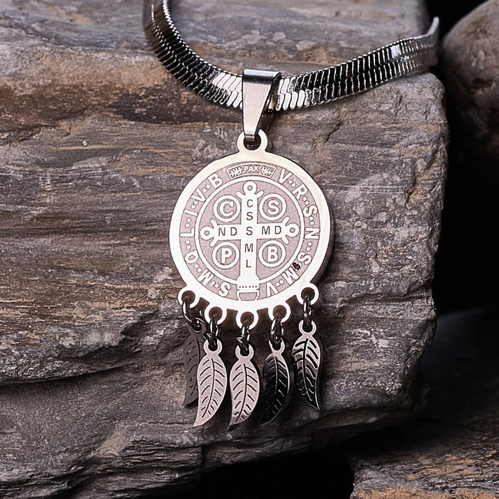 Saint Icon Pendant Necklace: Artistic Jewelry with Zircon Accents