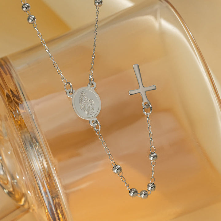 Our Lady's Blessings of Slim Rosary-Style Necklace, Bracelet