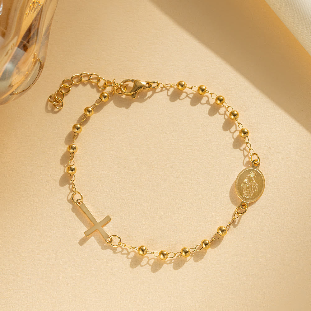 Our Lady's Blessings of Slim Rosary-Style Necklace, Bracelet