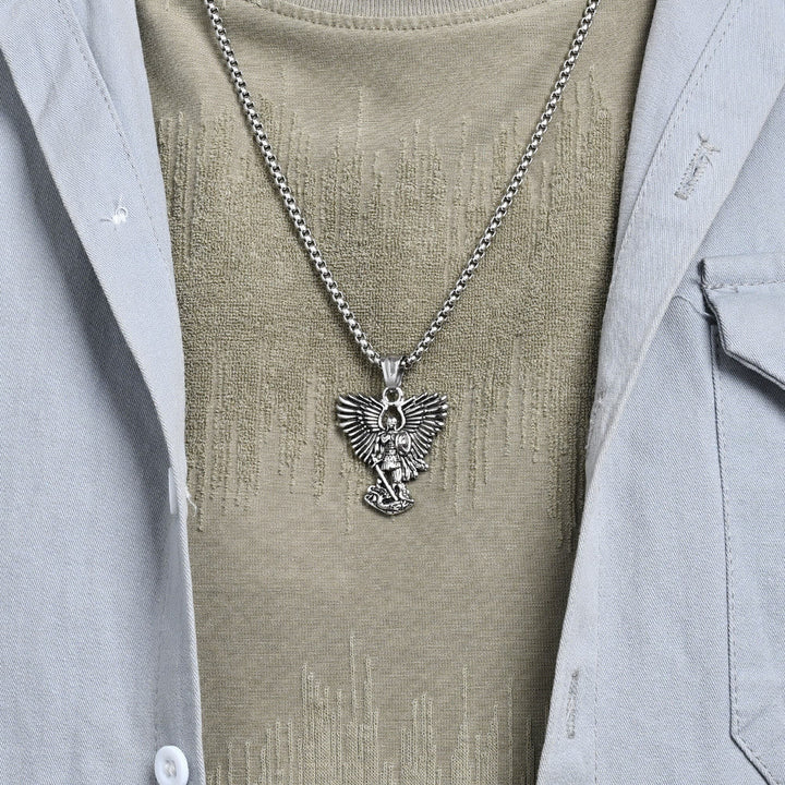 Multi - Color Streetwear - Style Angel Warrior Pendant Necklace