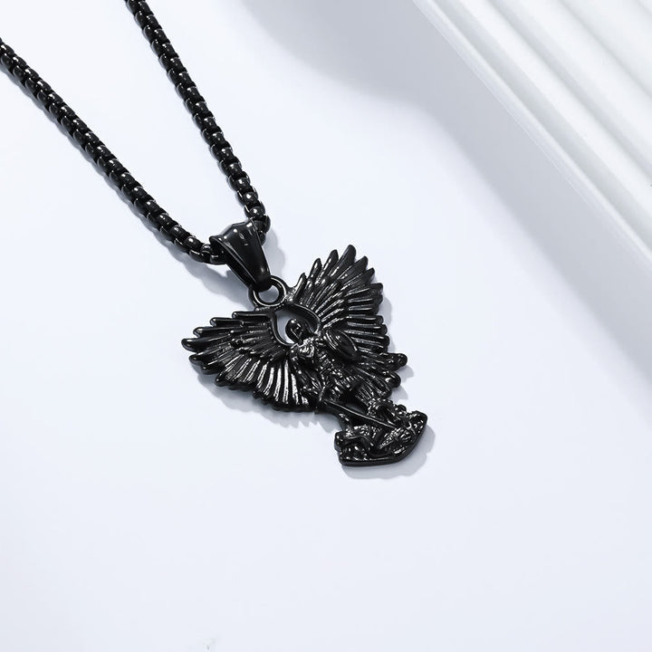 Multi - Color Streetwear - Style Angel Warrior Pendant Necklace