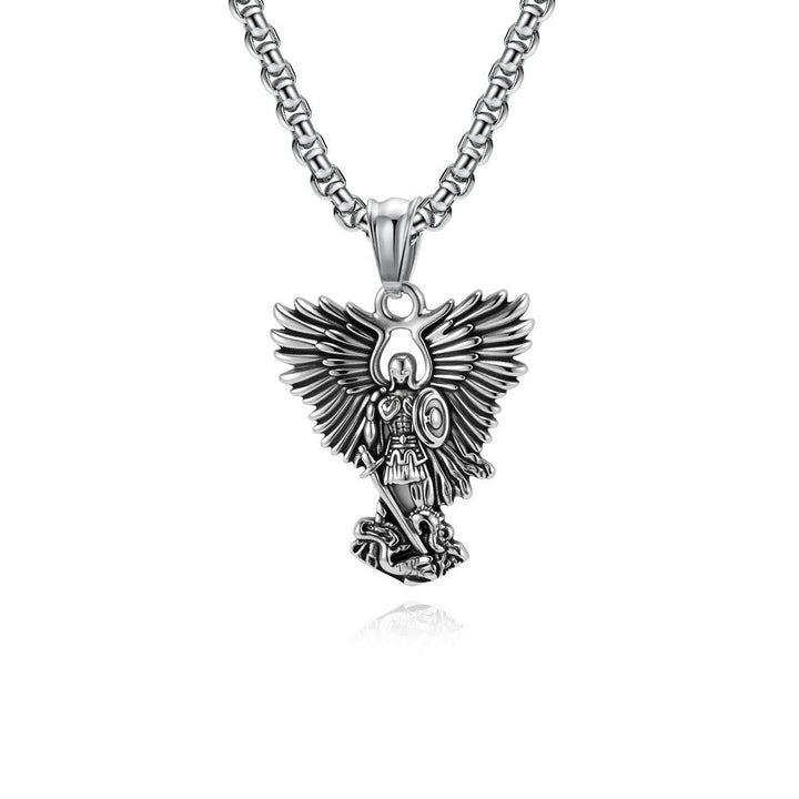 Multi - Color Streetwear - Style Angel Warrior Pendant Necklace