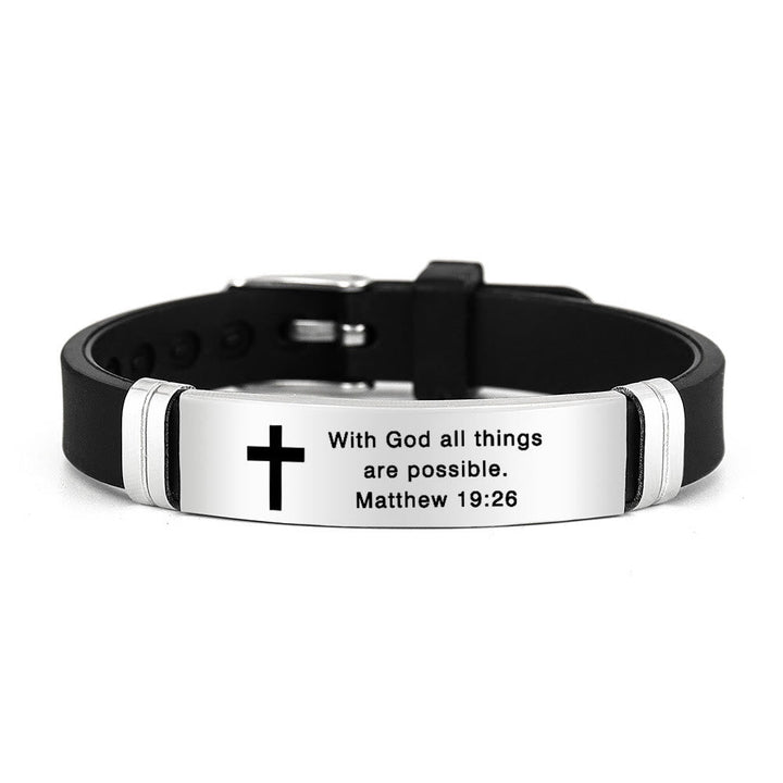 Multi - Styled Motivational Cross Bracelet with Bible Verses