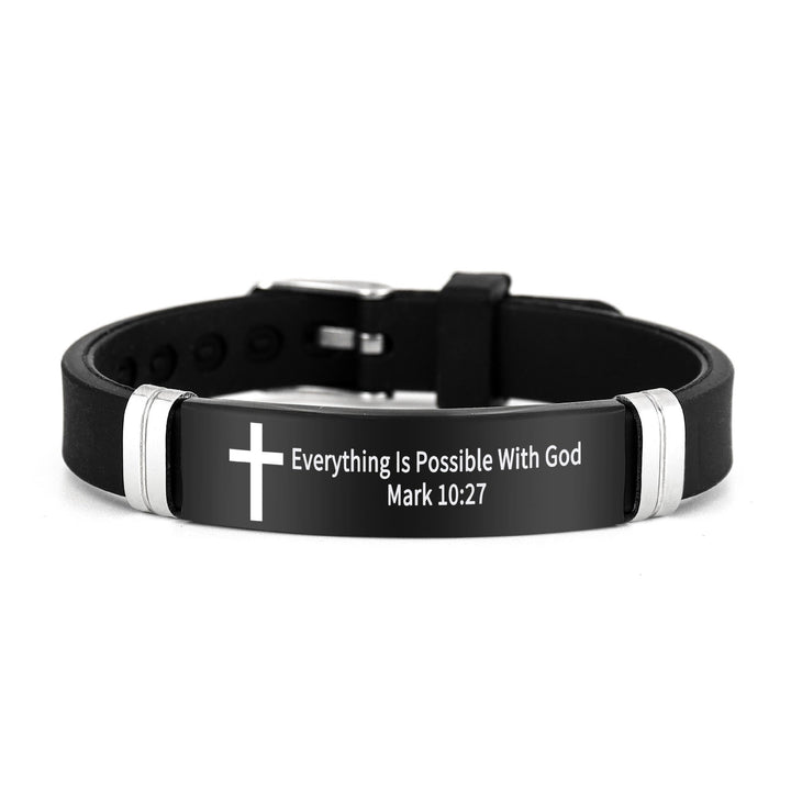 Multi - Styled Motivational Cross Bracelet with Bible Verses
