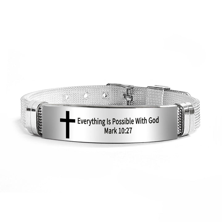 Multi - Styled Motivational Cross Bracelet with Bible Verses