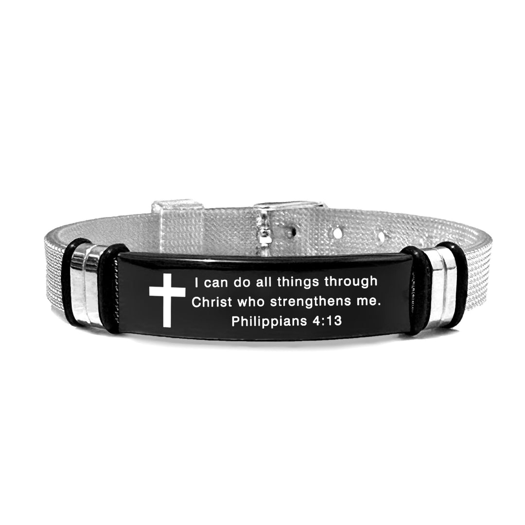 Multi - Styled Motivational Cross Bracelet with Bible Verses