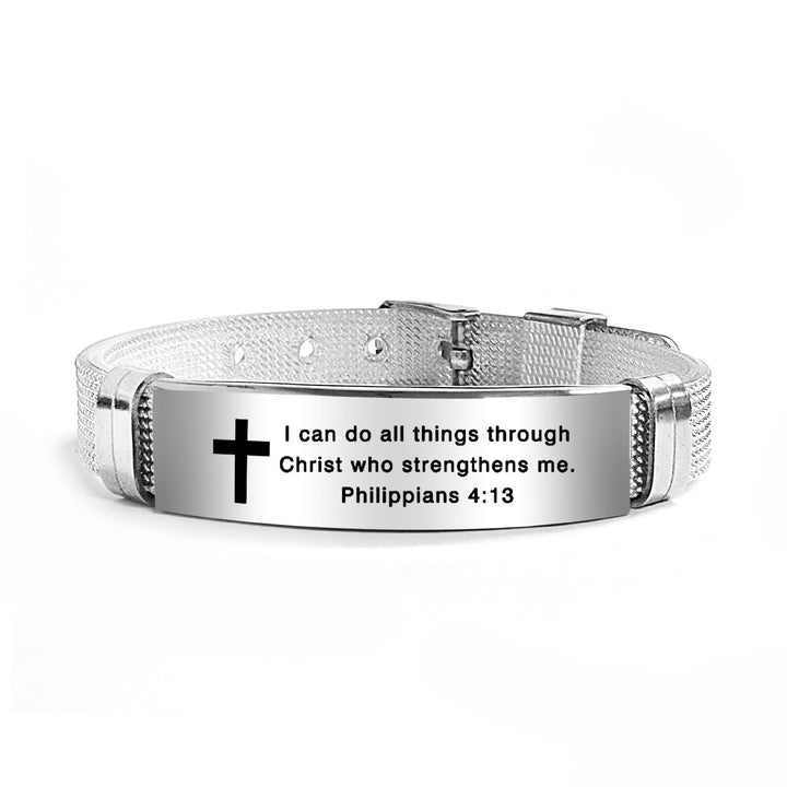 Multi - Styled Motivational Cross Bracelet with Bible Verses