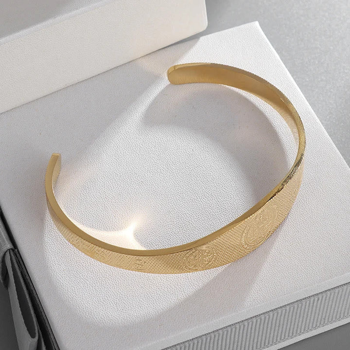 Peace & Protection St. Benedict Cuff Bracelet in Golden & Silver