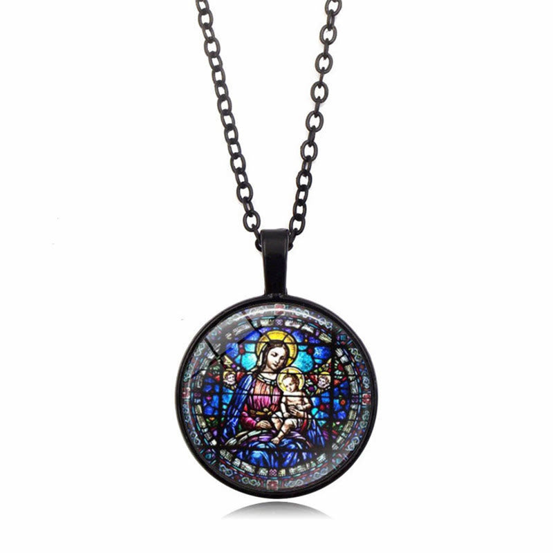 Choose Your Blessing Radiant Faith Necklace: Madonna with Child or Roses of Guadalupe