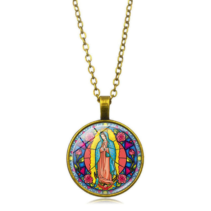 Choose Your Blessing Radiant Faith Necklace: Madonna with Child or Roses of Guadalupe