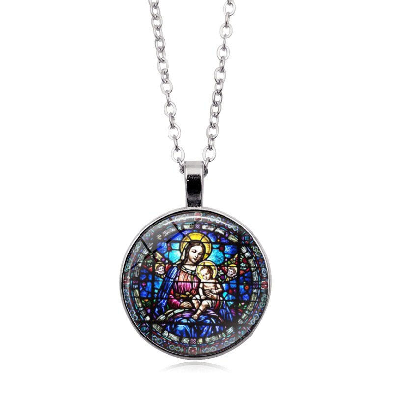 Choose Your Blessing Radiant Faith Necklace: Madonna with Child or Roses of Guadalupe
