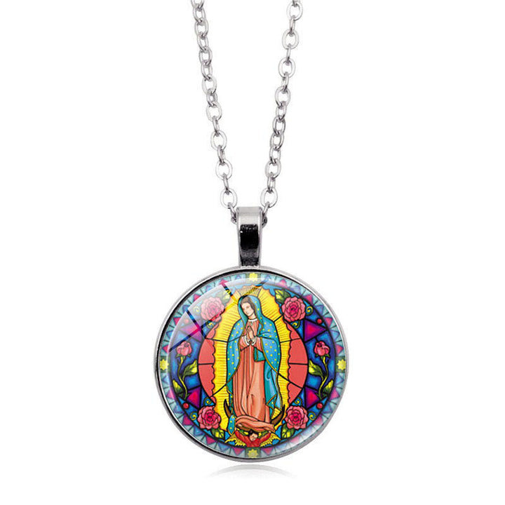 Choose Your Blessing Radiant Faith Necklace: Madonna with Child or Roses of Guadalupe