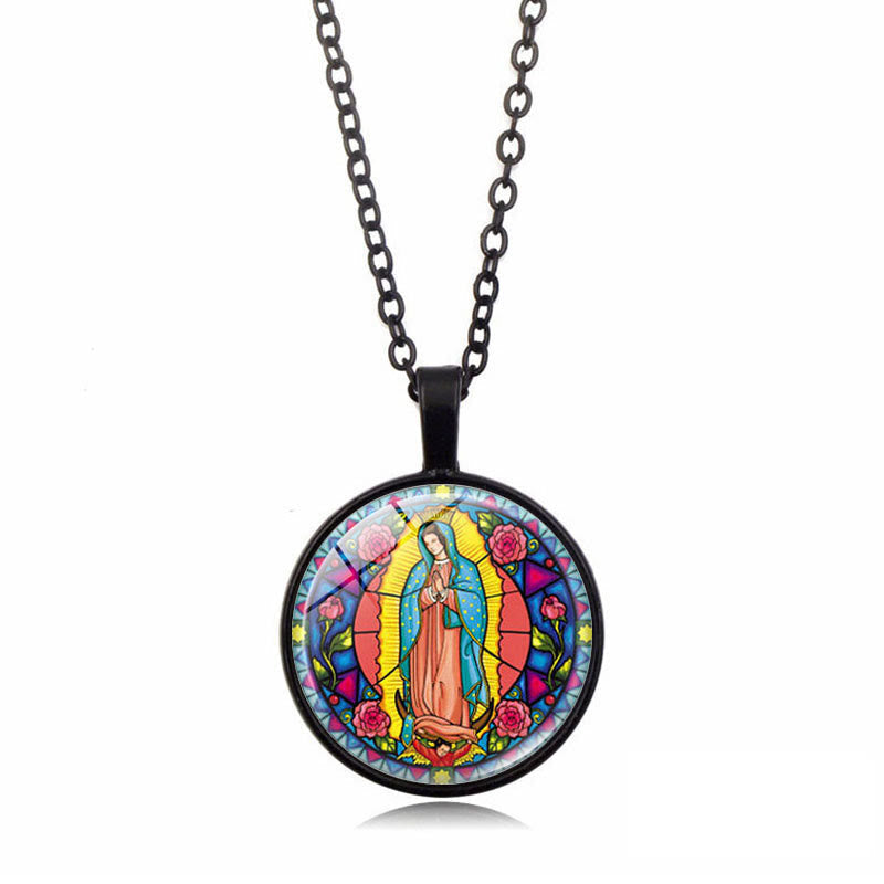 Choose Your Blessing Radiant Faith Necklace: Madonna with Child or Roses of Guadalupe