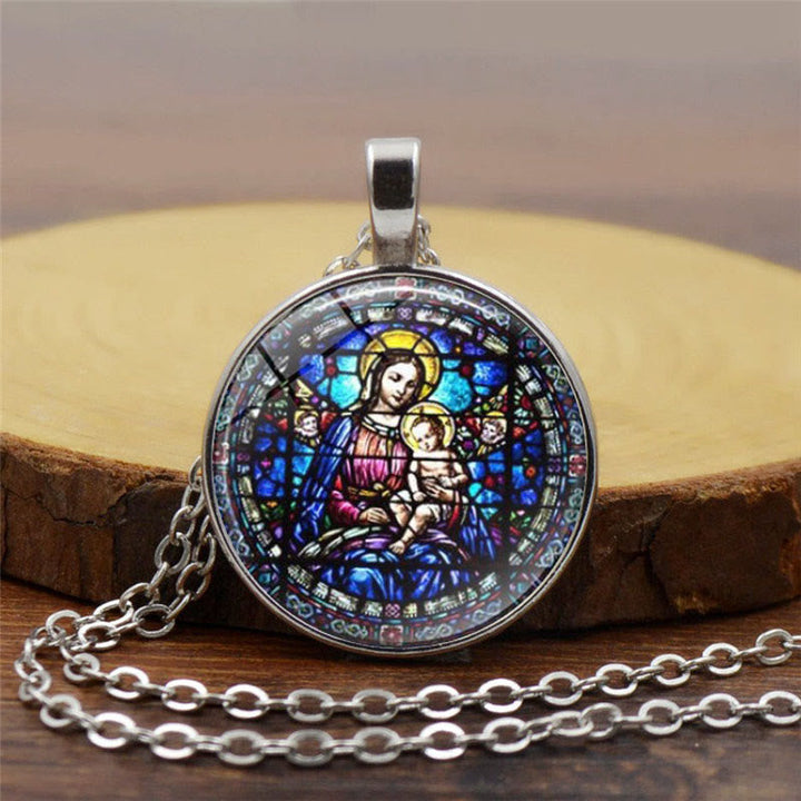 Choose Your Blessing Radiant Faith Necklace: Madonna with Child or Roses of Guadalupe