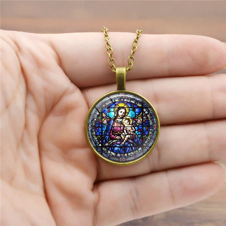 Choose Your Blessing Radiant Faith Necklace: Madonna with Child or Roses of Guadalupe
