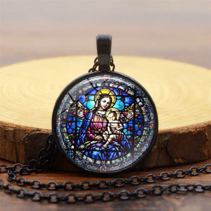 Choose Your Blessing Radiant Faith Necklace: Madonna with Child or Roses of Guadalupe