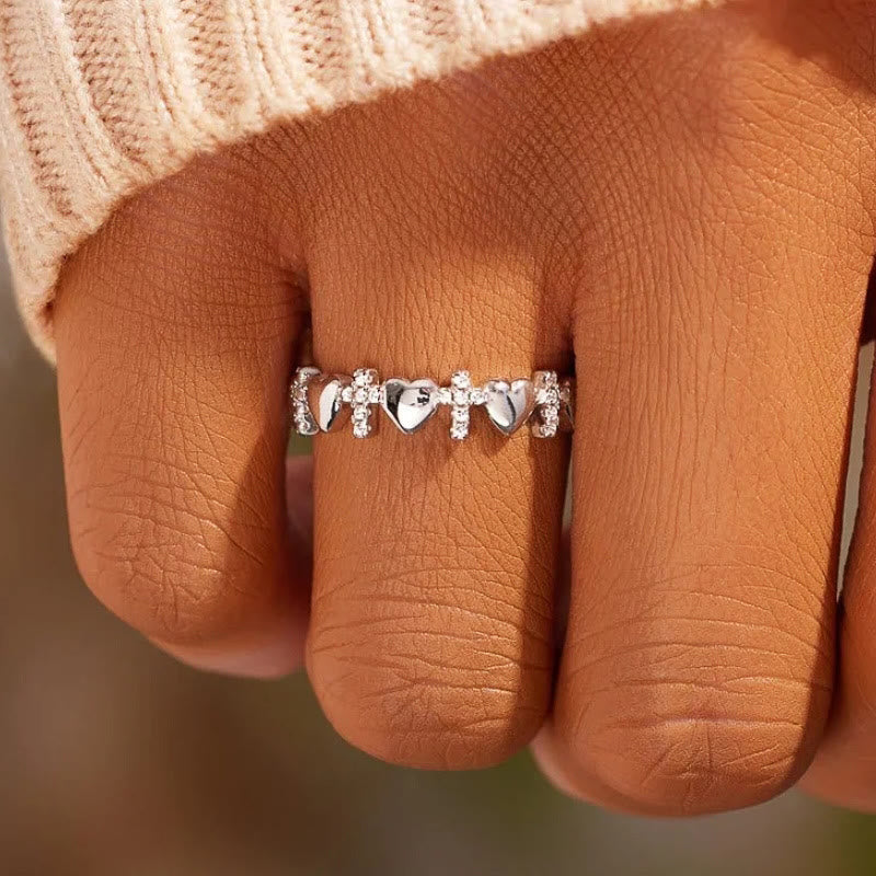 Heart & Zircon Faith Ring: Minimalist Elegance with Spiritual Significance
