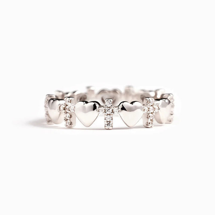 Heart & Zircon Faith Ring: Minimalist Elegance with Spiritual Significance