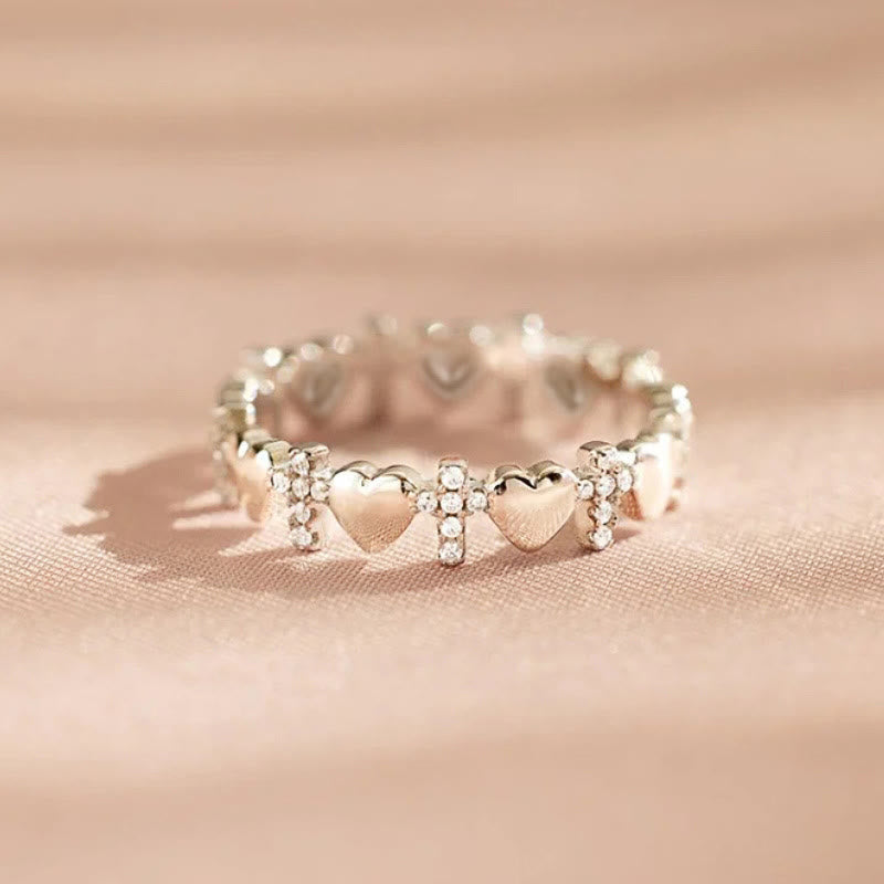 Heart & Zircon Faith Ring: Minimalist Elegance with Spiritual Significance