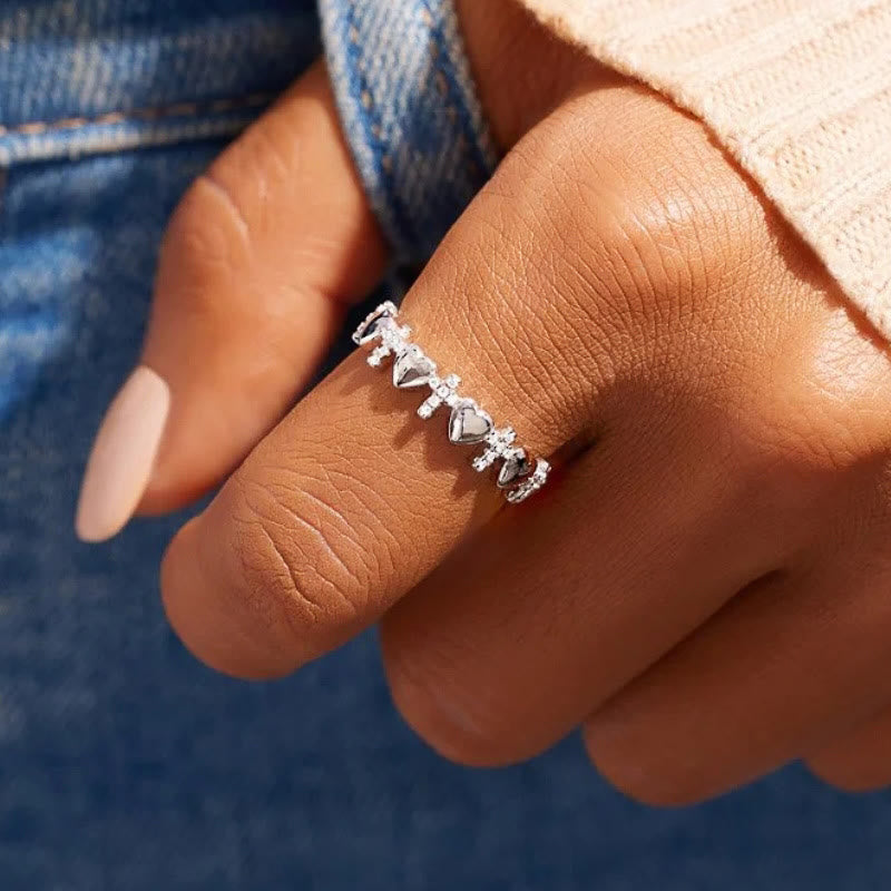 Heart & Zircon Faith Ring: Minimalist Elegance with Spiritual Significance