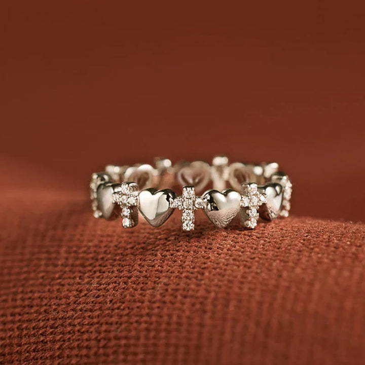 Heart & Zircon Faith Ring: Minimalist Elegance with Spiritual Significance