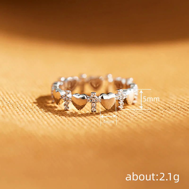 Heart & Zircon Faith Ring: Minimalist Elegance with Spiritual Significance