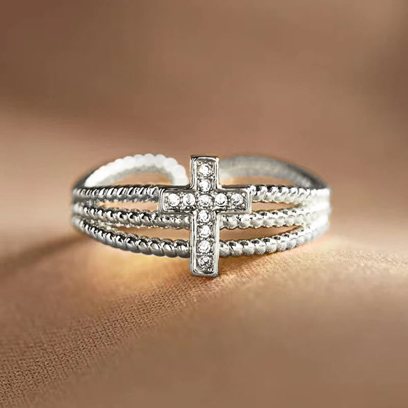 Sparkling Cross Ring: Zircon - Studded Design for Faith - Driven Gifting
