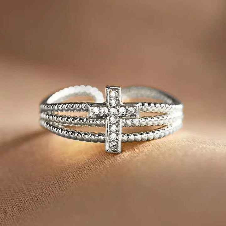 Sparkling Cross Ring: Zircon - Studded Design for Faith - Driven Gifting