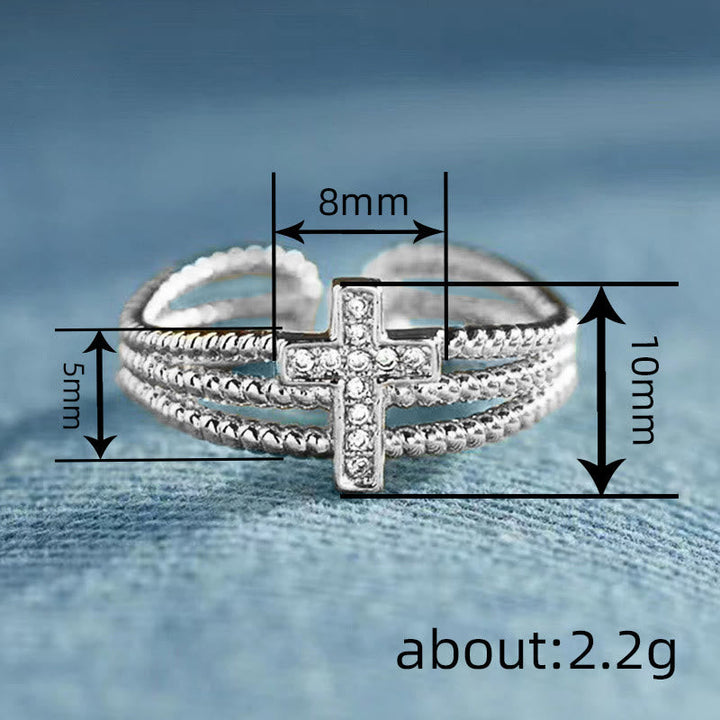 Sparkling Cross Ring: Zircon - Studded Design for Faith - Driven Gifting