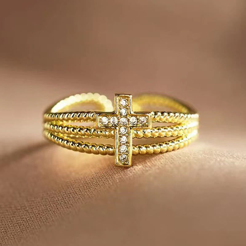 Sparkling Cross Ring: Zircon - Studded Design for Faith - Driven Gifting