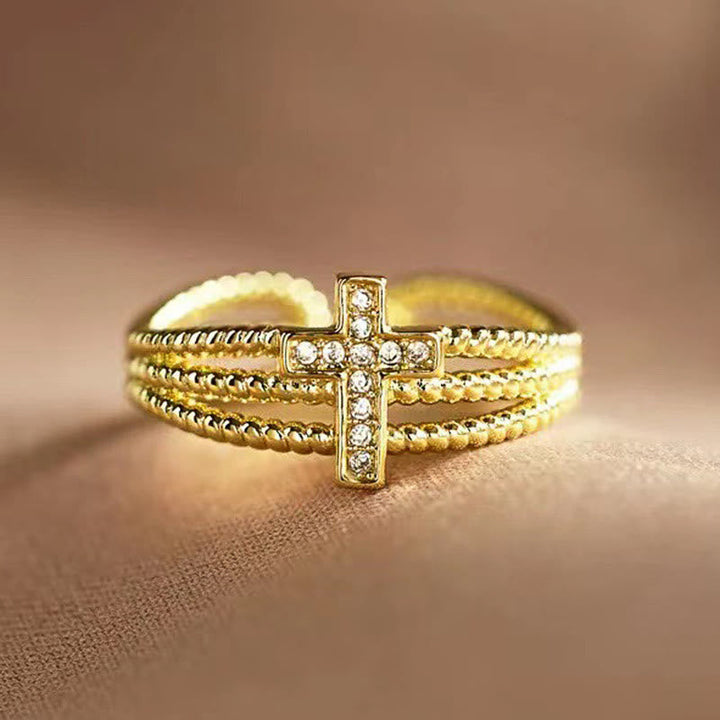 Sparkling Cross Ring: Zircon - Studded Design for Faith - Driven Gifting