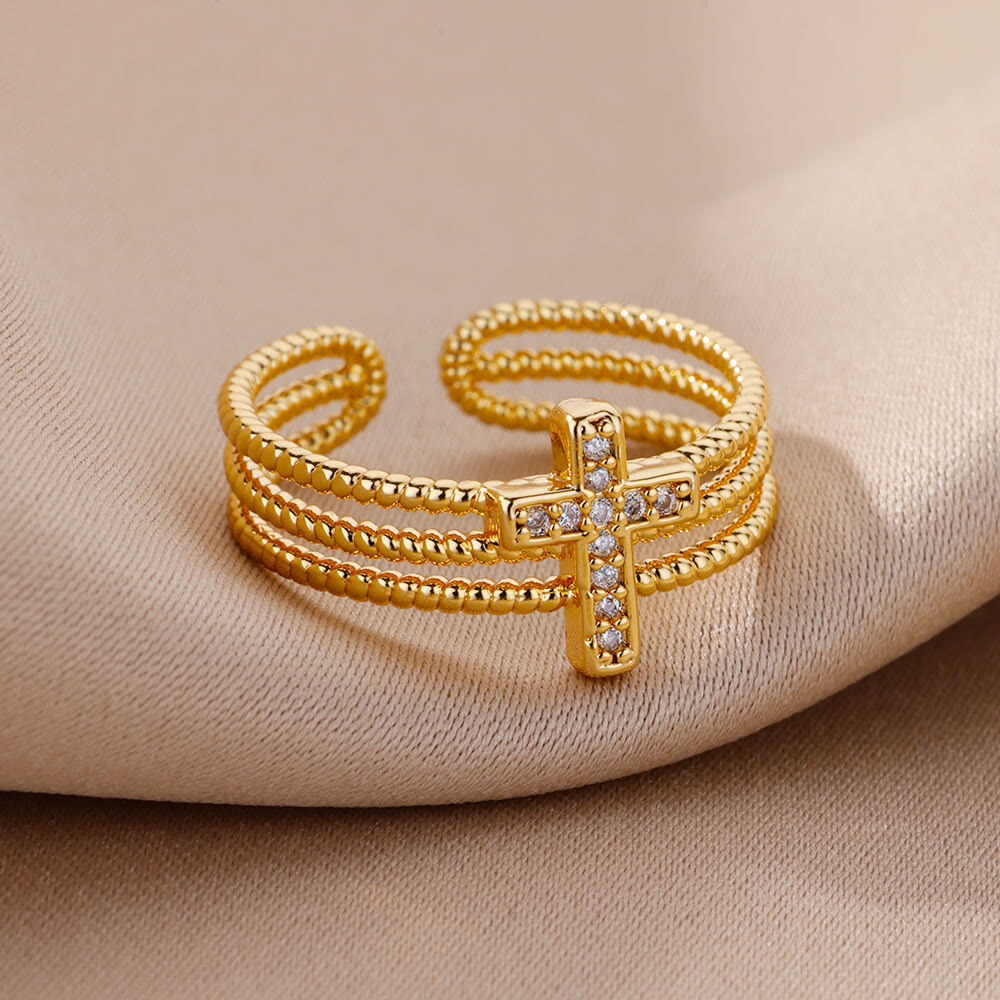 Sparkling Cross Ring: Zircon - Studded Design for Faith - Driven Gifting