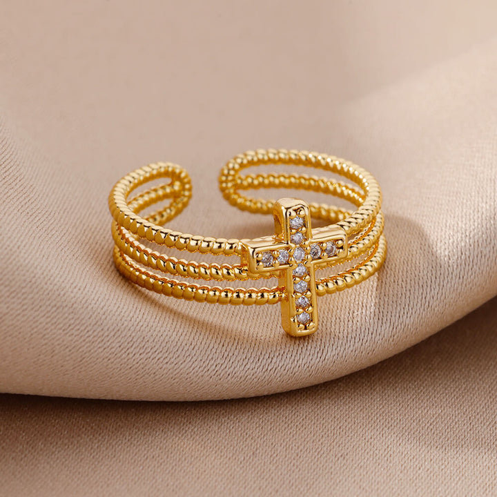 Sparkling Cross Ring: Zircon - Studded Design for Faith - Driven Gifting
