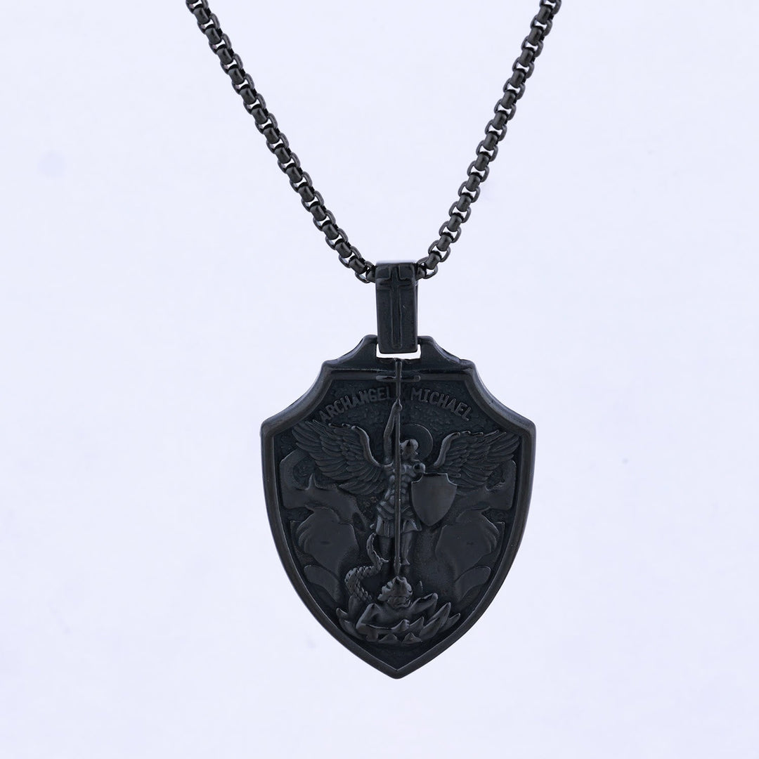 Archangel Michael Shield Pendant Necklace: Faith & Protection for Daily Wear