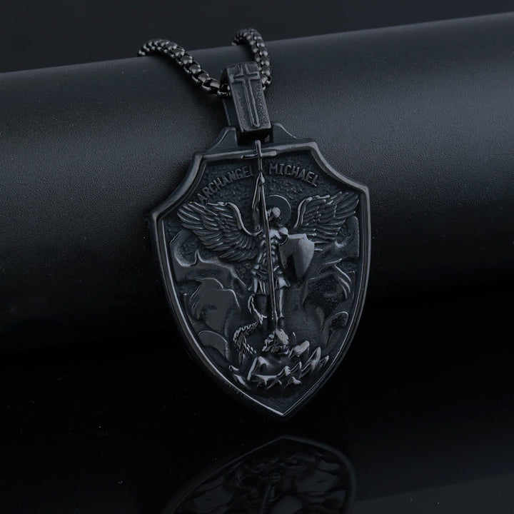 Archangel Michael Shield Pendant Necklace: Faith & Protection for Daily Wear