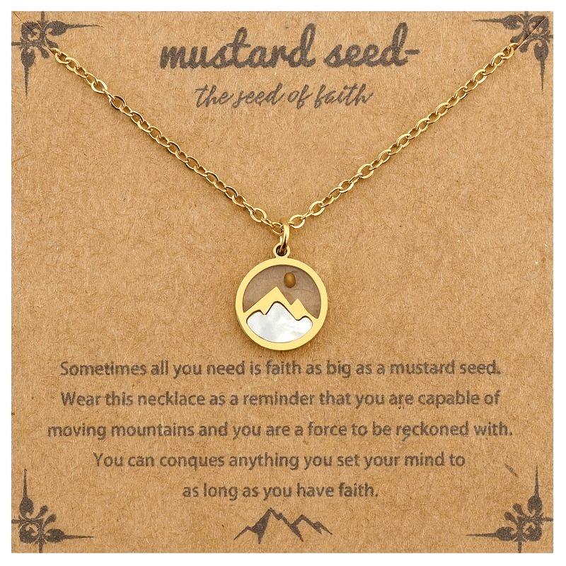 Minimalist Mustard Seed Mountain Necklace: Faith Expression in Daily Wear