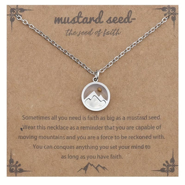 Minimalist Mustard Seed Mountain Necklace: Faith Expression in Daily Wear