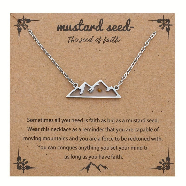 Minimalist Mustard Seed Mountain Necklace: Faith Expression in Daily Wear