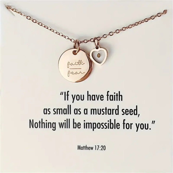 Mustard Seed Faith Over Fear Necklace: Belief - Driven Style for Every Day